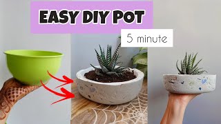 DIY Succulent Pots Part 2  How to Make Pots for Plants at Home  Cement Planters DIY Planter Ideas [upl. by Yrmac]