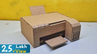 How to Make Cardboard Printer  Diy Cardboard Printer at Home  School Project [upl. by Odnomyar]