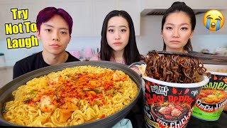 INSANE GHOST PEPPER NOODLES CHALLENGE  Spicy Kimchi Noodles MUKBANG [upl. by Landri896]