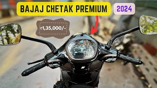 Bajaj Chetak Premium 2024 STD amp Tecpack Review in Hindi  Features Top Speed Range amp On Road Price [upl. by Thompson]