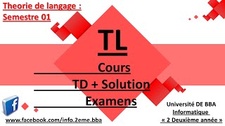 Informatique « 2 Deuxième année » Theorie de langage TL [upl. by Nnylsoj]