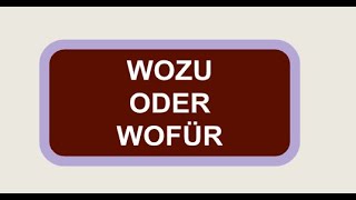 Wozu oder Wofür [upl. by Emmye514]