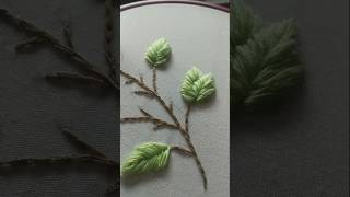 Easy tree leaf embroidery designs shortvideo treeleafembroidery [upl. by Atteragram]