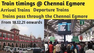 Train timetable  Chennai Egmore from 18122021 onwards [upl. by Anits]