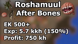 Roshamuul After bones  Hunt EK 500 solo Exp 57kkh 150 Profit 700750 kh [upl. by Schlosser222]