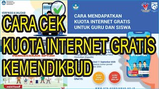 Cara Cek Kuota Internet Gratis Kemendikbud [upl. by Heuser]