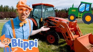 Blippi Explores A Red Tractor Construction Vehicles Part 2  Educational Videos For Kids [upl. by Iorgo174]