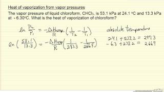 Heat of Vaporization from Vapor Pressure Example [upl. by Tak673]