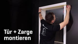 HUGA Montage Türelement  Tür und Zarge montieren  Einbau einer Zimmertür  DIY Einbauanleitung [upl. by Vivianne]