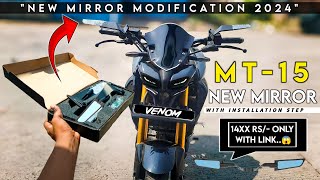 Yamaha Mt15 mirror modification  Mt15 Aerodynamic stealth mirror installation stepmt15 modified [upl. by Tucker219]