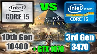 AC Origins  i5 10400 VS i5 3470  GTX 1070  ULTRA SETTINGS TEST [upl. by Nifares]