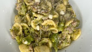 pasta con broccoli e salsiccia 😋 pasta with broccoli and sausage Italian food official 2023 [upl. by Dino]