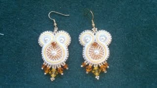 Beading4perfectionists  Soutache 2  How to add the back and the embellishment tutorial [upl. by Angelina672]