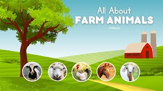 Learn about farm animals  fun facts about farm animals  Farm animals for kids  Educational Video [upl. by Mastic]