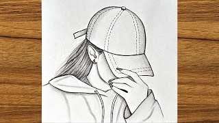 How to draw a girl with cap  Girl drawing easy step by step  Beautiful girl drawing for beginners [upl. by Clements]