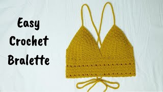 Easy Crochet Bralette Tutorial  Crochet Halter Top Tutorial  Brenda DIY [upl. by Anirad515]