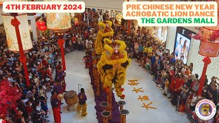 2024 Pre Chinese New Year Acrobatic Lion Dance  The Gardens Mall By Kwong Ngai Lion Dance [upl. by Simon995]