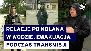 Powódź w Polsce Reporterzy TVN24 z Głuchołazów Kłodzka i Międzyrzecza Dolnego Przerwana relacja [upl. by Mellisent]