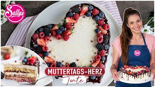 MuttertagsRezept Herztorte  schnelles Backen  Sallys Welt [upl. by Mollie]