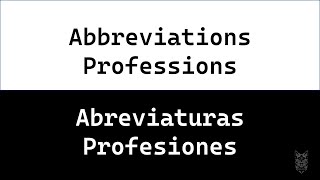 🏷️Abreviaturas Profesionesabbreviations Professions inglesespañollistaejemplos CAT ENGLISH [upl. by Assej]