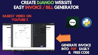 How To Make Invoice Or Bill Generator Website in Django [upl. by Buckley851]