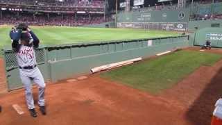 Max Scherzer Warming up before ALCS Game 2 at Fenway Park 101313 [upl. by Schreibe]