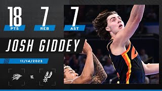 Josh Giddey drops 18 points to go with passing showcase vs Spurs  NBA oklahomacitythunder [upl. by Boice]