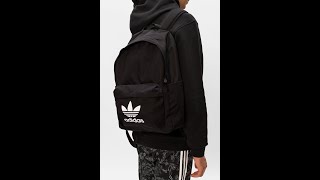 adidas Originals adicolor logo backpack in black unboxing [upl. by Kinnon]