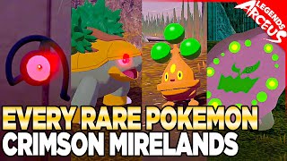 Every Rare Pokemon in Crimson Mirelands  Pokemon Legends Arceus [upl. by Tereb]