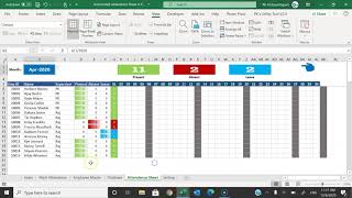 Automated Attendance Sheet in Excel [upl. by Dennet997]