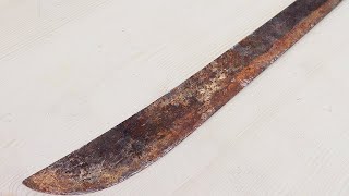 Old Machete Restoration  DIY With No Power Tools [upl. by Holey]