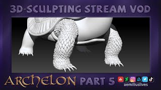 Archelon OC Part 5 🐢 3DSculpting stream VOD [upl. by Aihsekan]