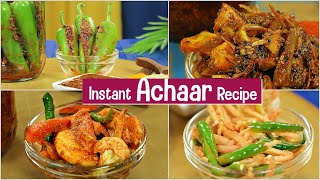 4 Types of Instant Achaar Recipe  CookWithNisha [upl. by Mychal7]