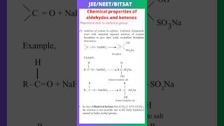 Addition of sodium bisulphite reaction due to carbonyl group  chemical properties of aldehydes [upl. by Llenyaj]