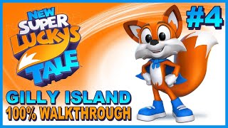 New Super Luckys Tale 4 Gilly Island 100 Walkthrough Gameplay  Letters Pages and Coins [upl. by Esimehc368]