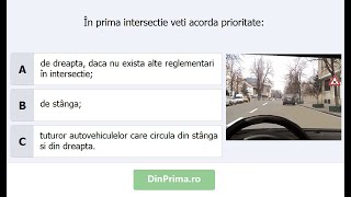 În prima intersecție veți acorda prioritate [upl. by Shulamith]