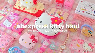 aliexpress kitty haul and unboxing 💜 cute and aesthetic items 🩷 stationery accessories [upl. by Nosde]