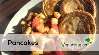 Pancakes Rezept Pfannenkuchen Eierkuchen Veganisationde Vegan Naturkost [upl. by Neuburger323]