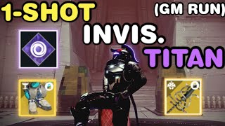 1 Shot Invisible Titan GM Nightfall Build  Birthplace Of The Vile  Destiny 2 [upl. by Dehsar]