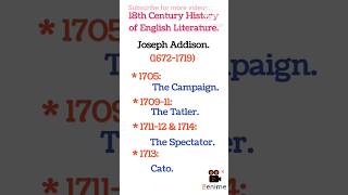 Joseph Addison amp Richard Steele works chronological order18th century ugc english education [upl. by Asilanom]