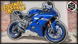 LeoVince Full Exhaust System Install amp Sound Test Yamaha R6 [upl. by Streetman]