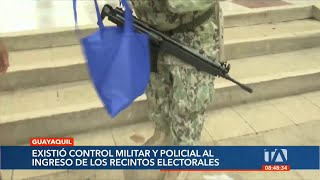 Estricto control militar y policial en el acceso a los recintos electorales [upl. by Natye]