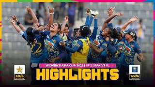 ACC  Womens Asia Cup 2022  SemiFinal 2  Pakistan vs Sri Lanka [upl. by Dlonyar]