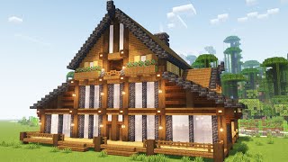 How to build Modern Log Cabin  Minecraft tutorial [upl. by Candice193]