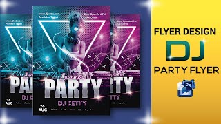 Flyer design in photoshop bangla tutorial DJ party flyer ফ্লায়ার ডিজাইন [upl. by Atronna]