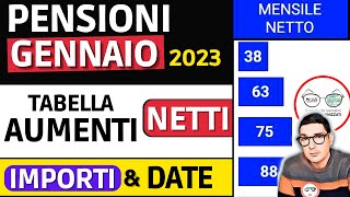 ✅ PENSIONI GENNAIO 2023 NOVITà ➡ ASSEGNO PESANTE 📈 NUOVA TABELLA AUMENTI NETTI INPS ma C’è PROBLEMA [upl. by Gentry]