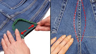 How to upsize the waistband and downsize the back of jeans [upl. by Mildred]