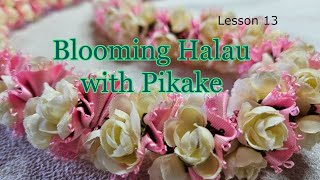 How to make a Ribbon Lei  Blooming Halau with Pikake  Lesson 13 [upl. by Rodmann]