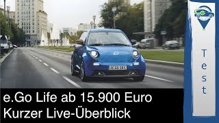 eGo Life Kurzer Fahrzeugüberblick und Test mit 2MeterMann im Kleinstwagen [upl. by Arbba]