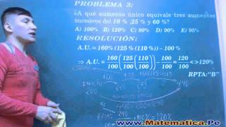 A QUE AUMENTO UNICO EQUIVALE TRES AUMENTOS SUCESIVOS DE 10  25 Y 60 [upl. by Nidya]